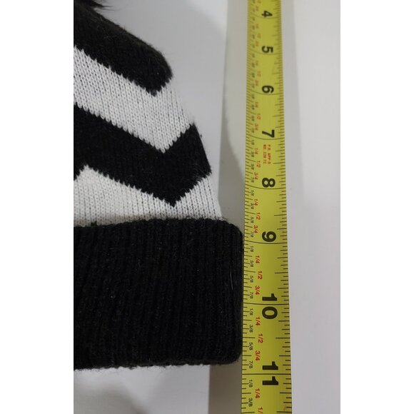 Hat O Neil Beanie Knit Ski Black Heavy Knitted W Logo Pom Pom - Picture 5 of 8